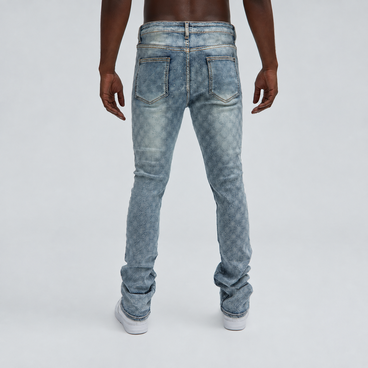 Stacked Slim Fit Flare Jeans For Men
