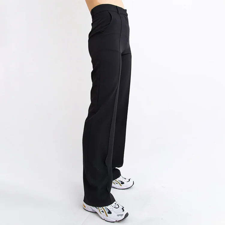 High Waisted Suit Pants With Straw Pleats-My Comfy Pant