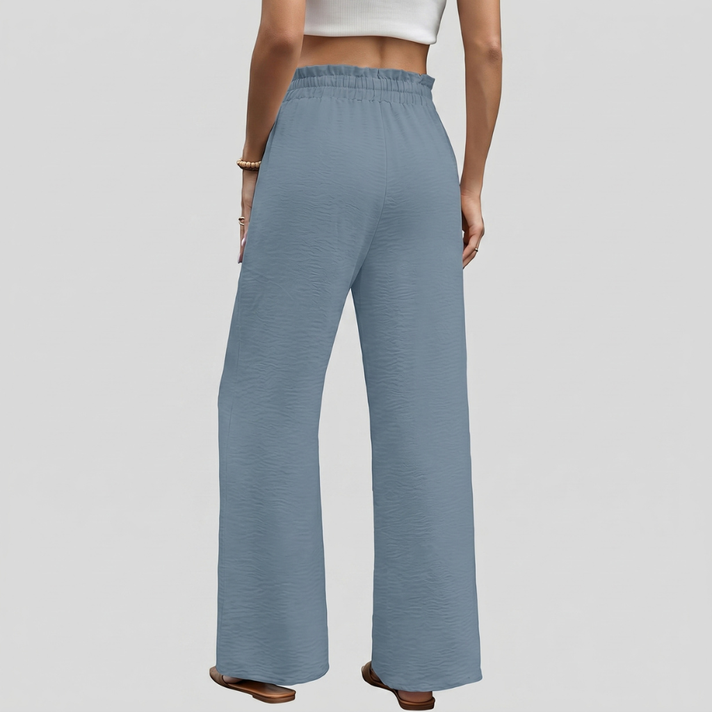 Loose Fit Drawstring Wide Pants With Pockets For Women