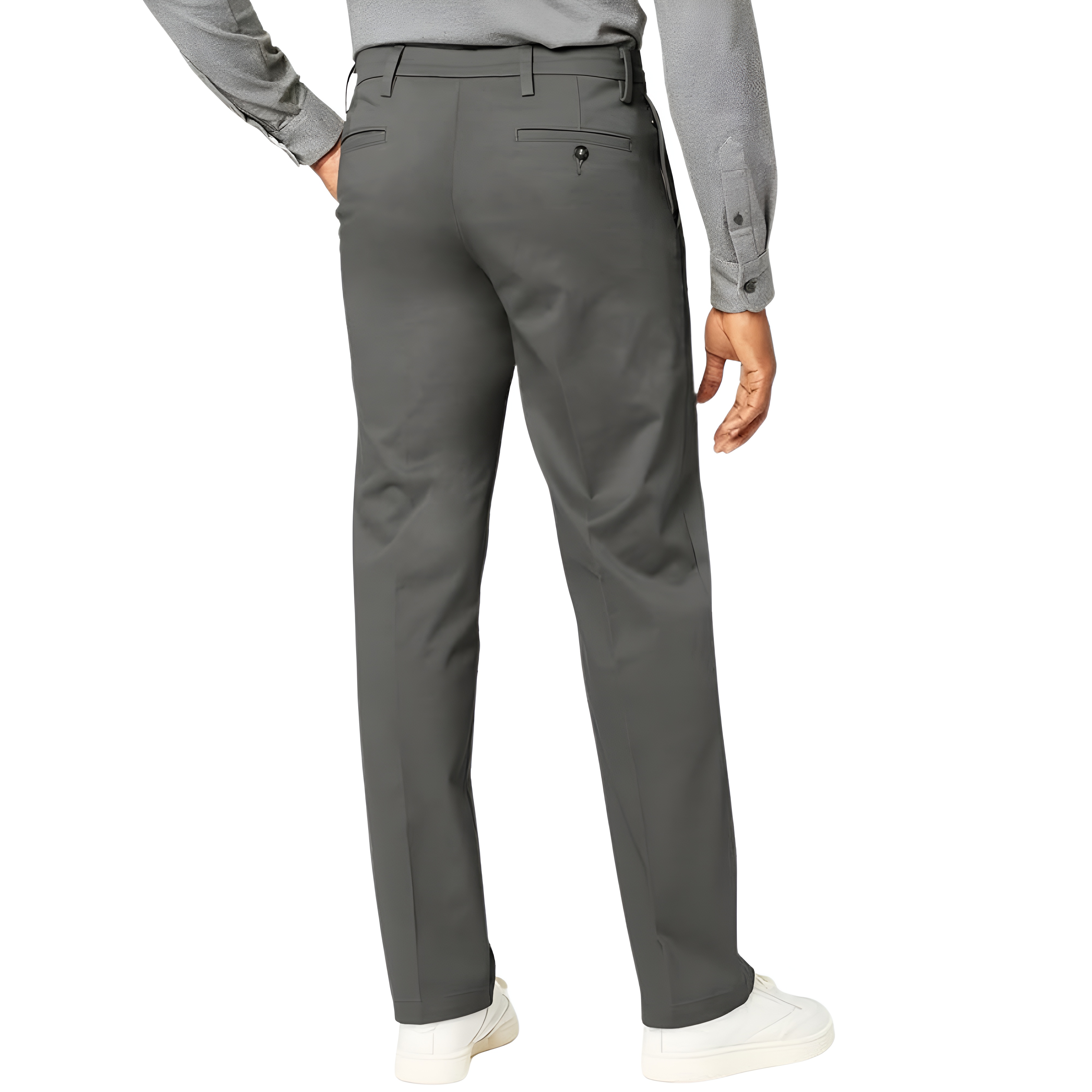 Classic Fit Pants With Flex Technology And Smooth Finish For MenClassic Fit Casual Flex Pants For Men - Image 5