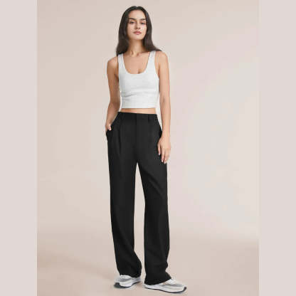 High Waist Tailored Wide Leg Pants-My Comfy Pant