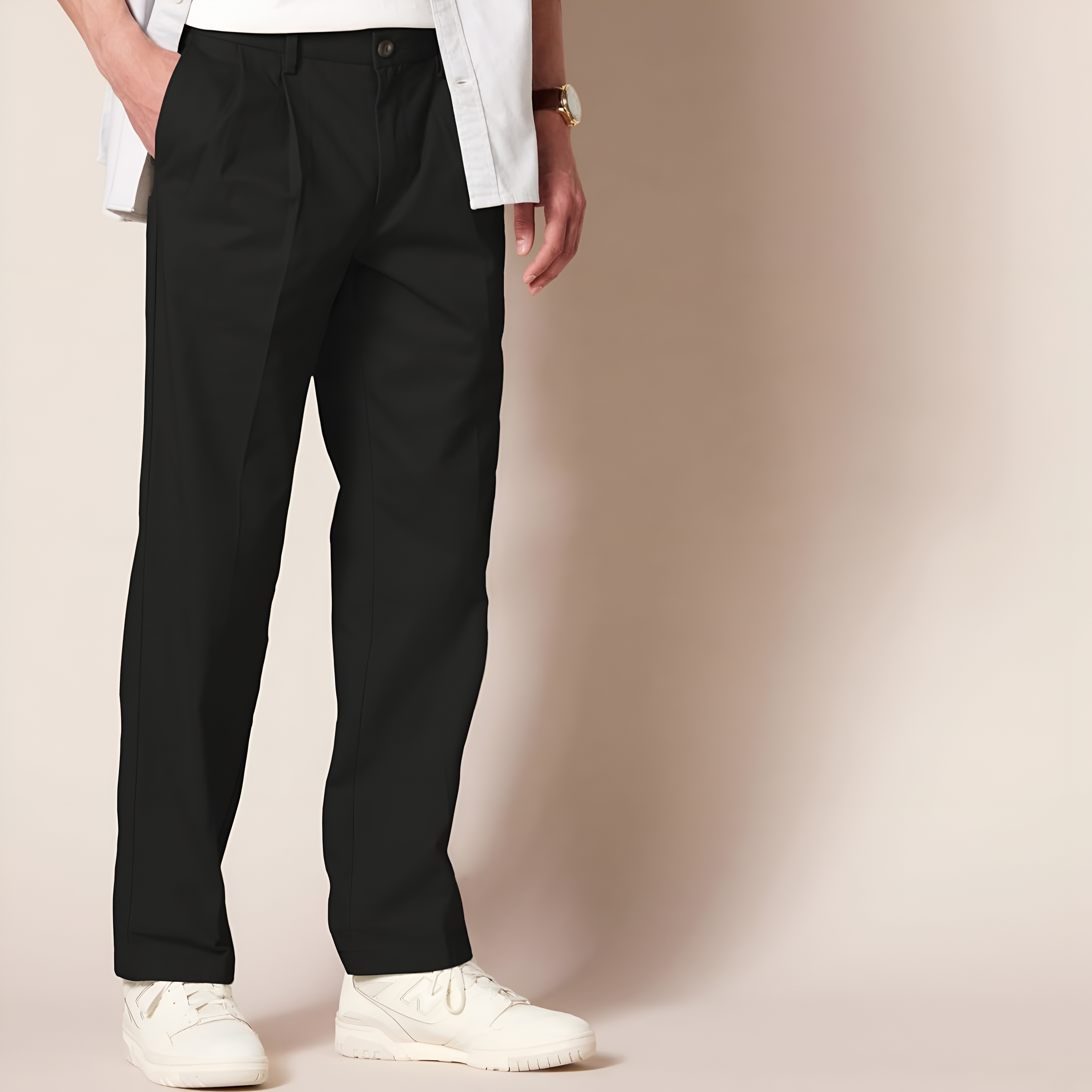 Men's Classic-Fit Wrinkle-Resistant Pleated Chino PantPleated Style Straight Fit Chino Pants For Men - Image 6