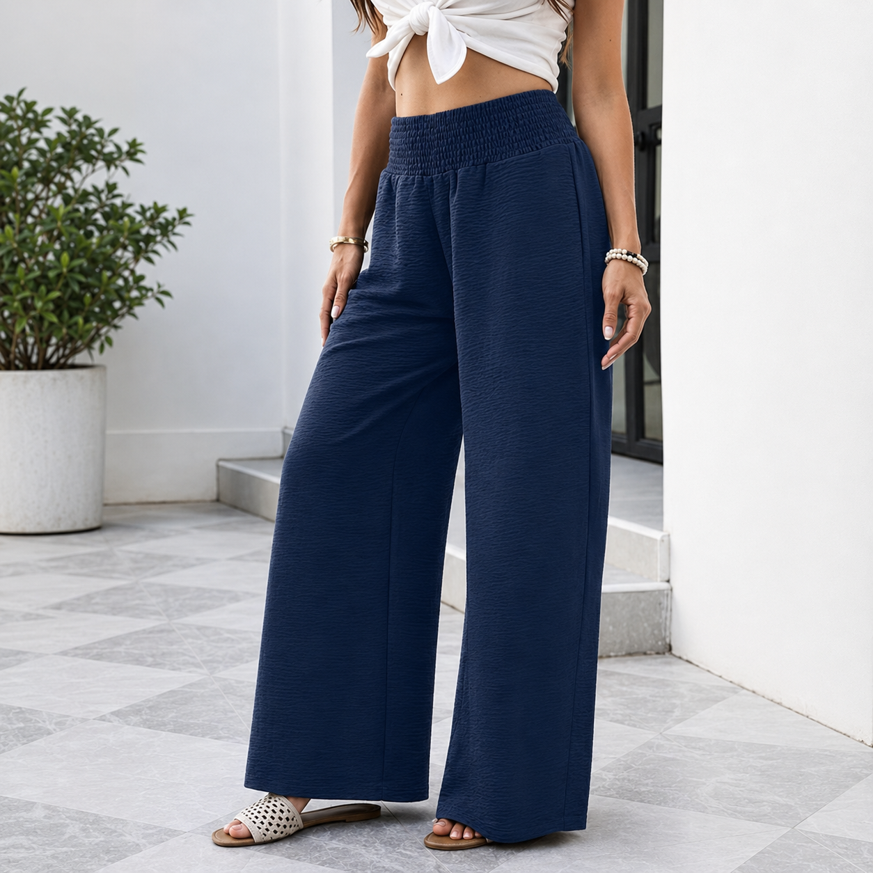 Casual Lounge Pants With Pockets And Flowy Trousers For Women