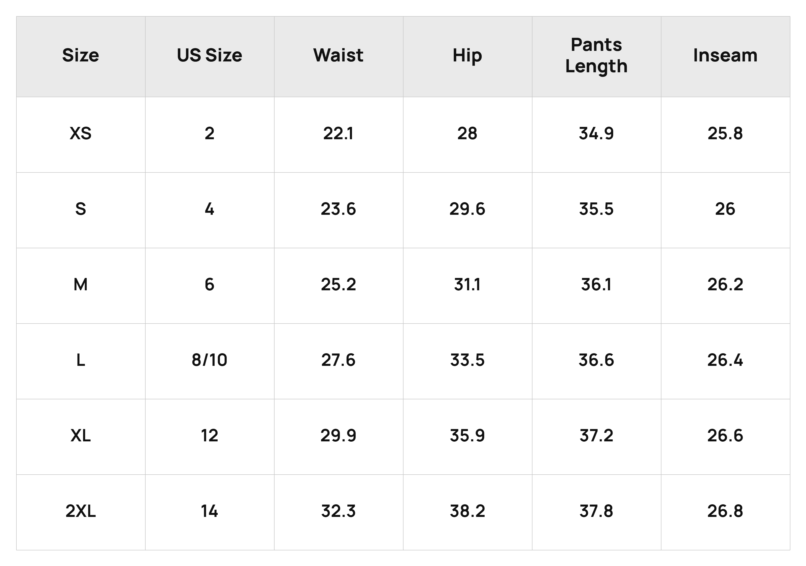 Size Chart