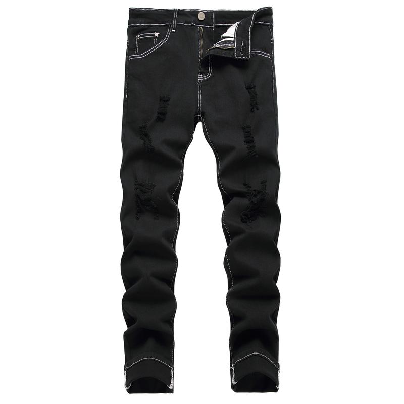 Casual Fashion Ripped Slim Fit Stretch Jeans For Men