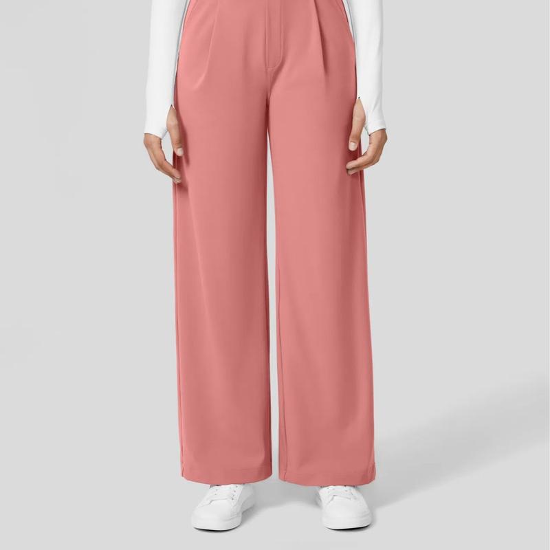 High Waisted Straight Pants With Side Pocket