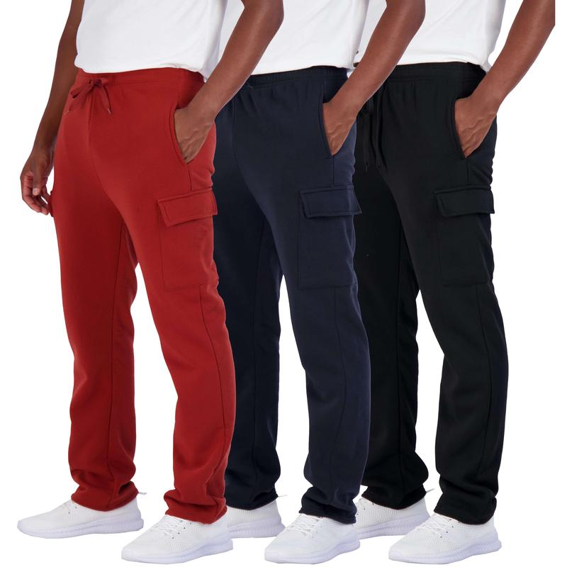 Pack of 3 Tech Fleece Cargo Sweatpants with Multi-Pocket Design for Men