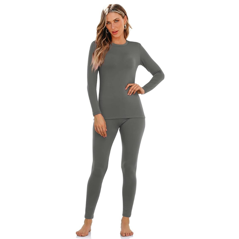 Women Fleece Lined Thermal Underwear Set for Cold Weather