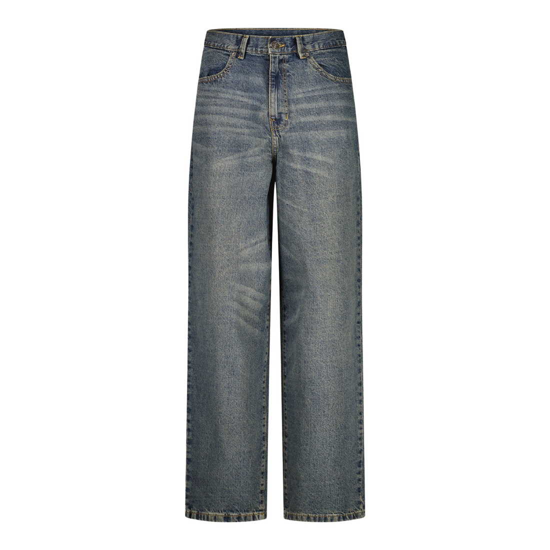 Baggy Denim Zip Fly Pocket Pants