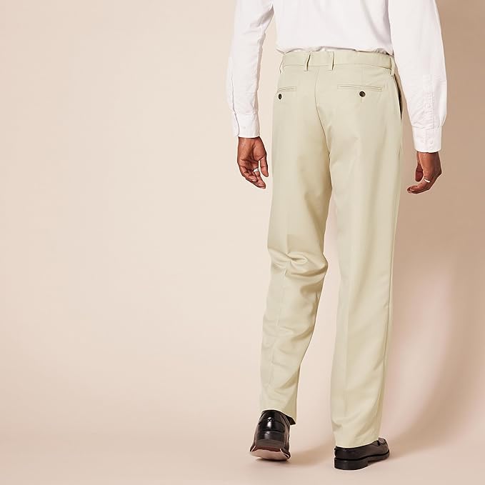 Classic Fit Flat Front Dress Pants for Men