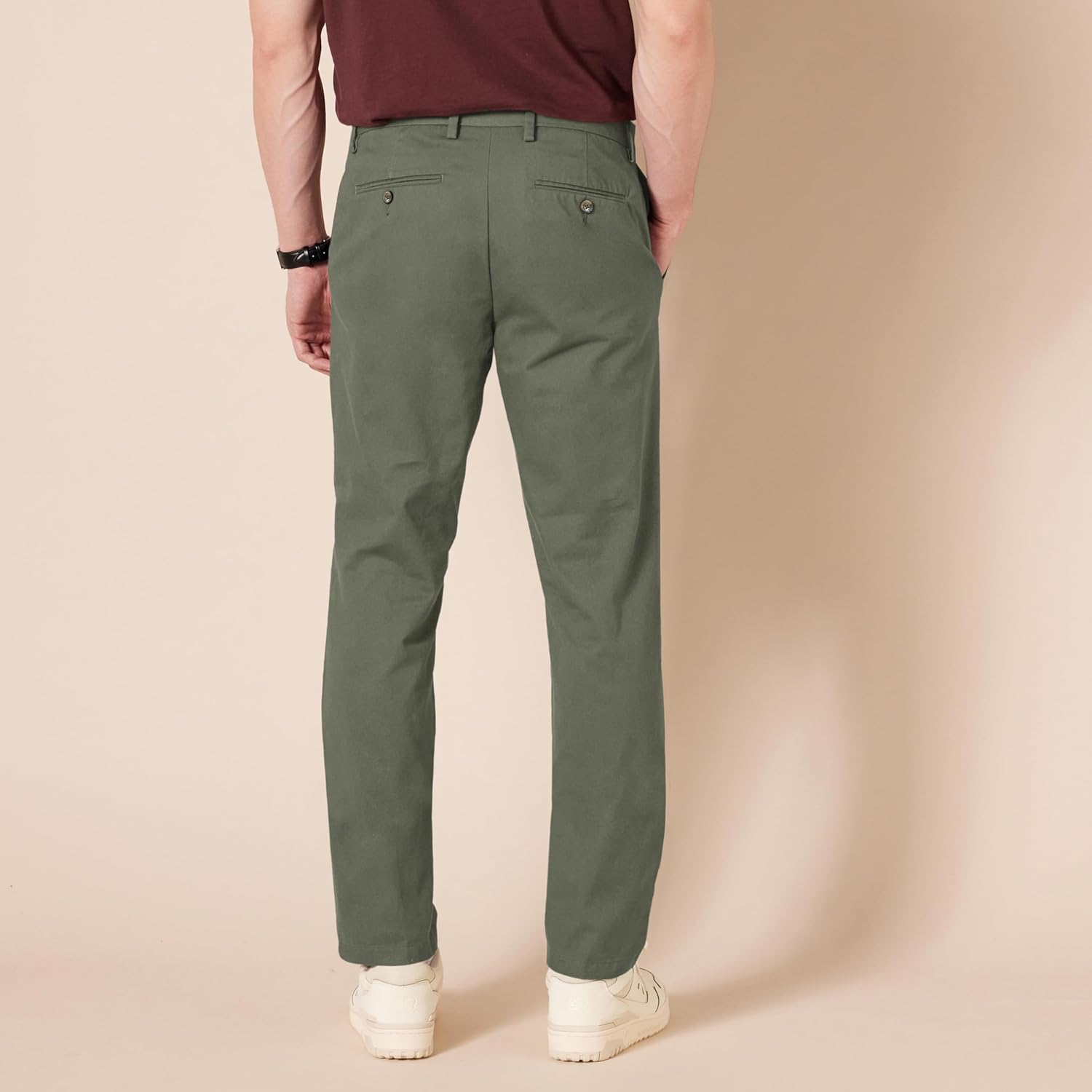 Slim Fit Flat Front Chino Pants