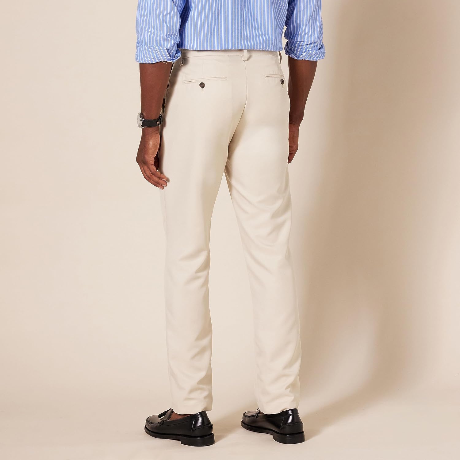 Slim Fit Flat Front Dress Pants for Men