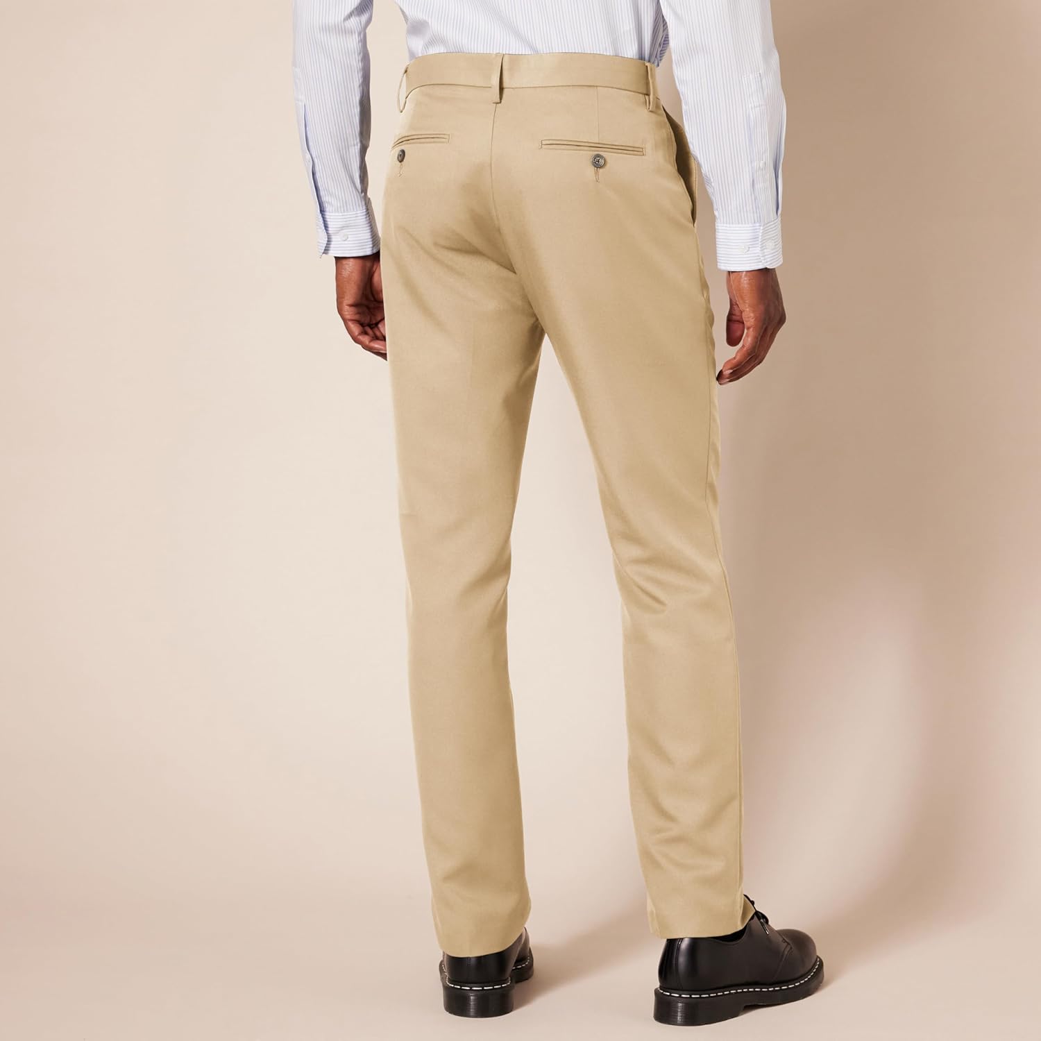 Slim Fit Flat Front Dress Pants for Men
