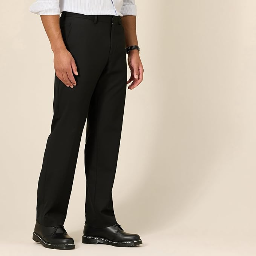 Classic Fit Dress Pants With Wrinkle Resistant Stretch For Men