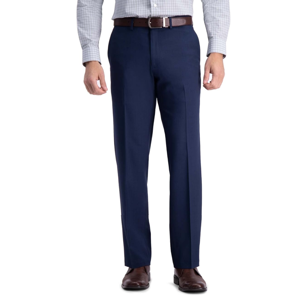 Straight Fit Dress Pants With Flat Front Style For Men