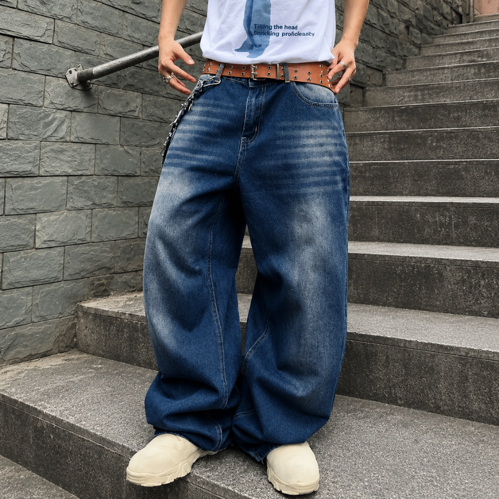 Structured Saturated Wide Cut Vintage Pants