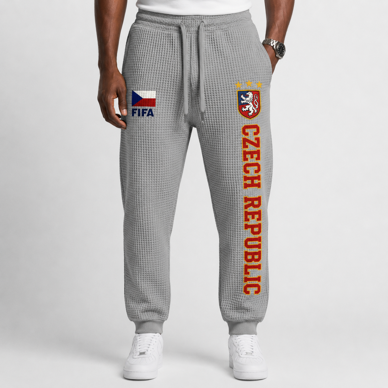 FIFA 2026 Czech Republic Printed Waffle Football Fan Pants