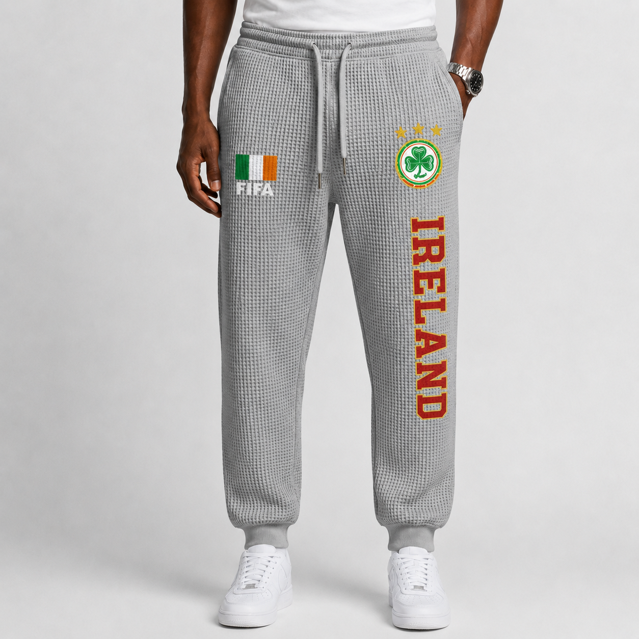 FIFA 2026 Ireland Printed Waffle Football Fan Pants