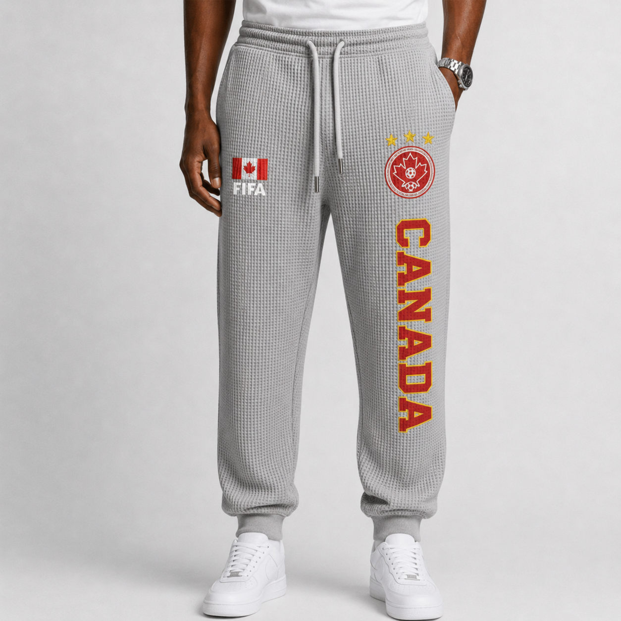 FIFA 2026 Canada Printed Waffle Football Fan Pants