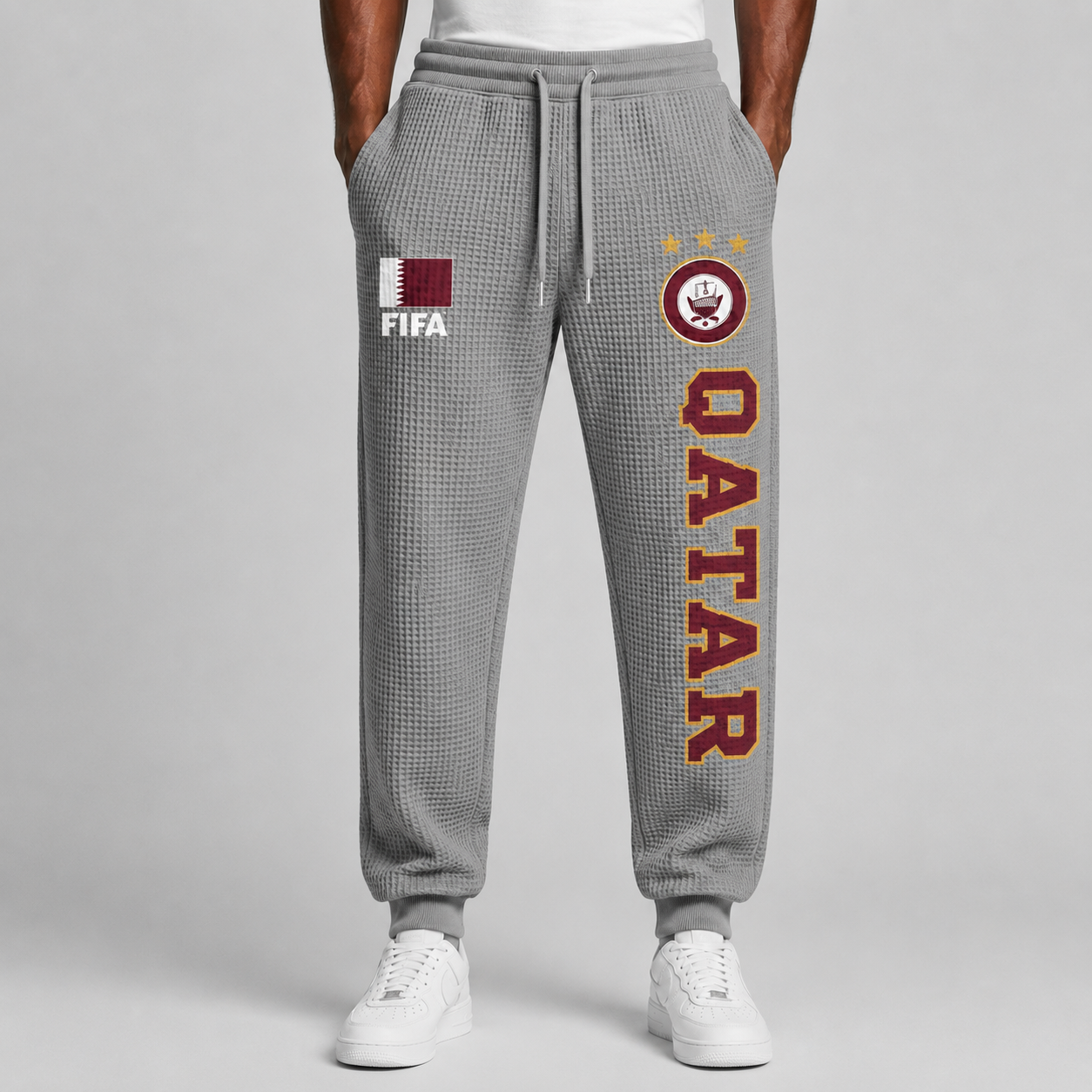 FIFA 2026 Qatar Printed Waffle Football Fan Pants