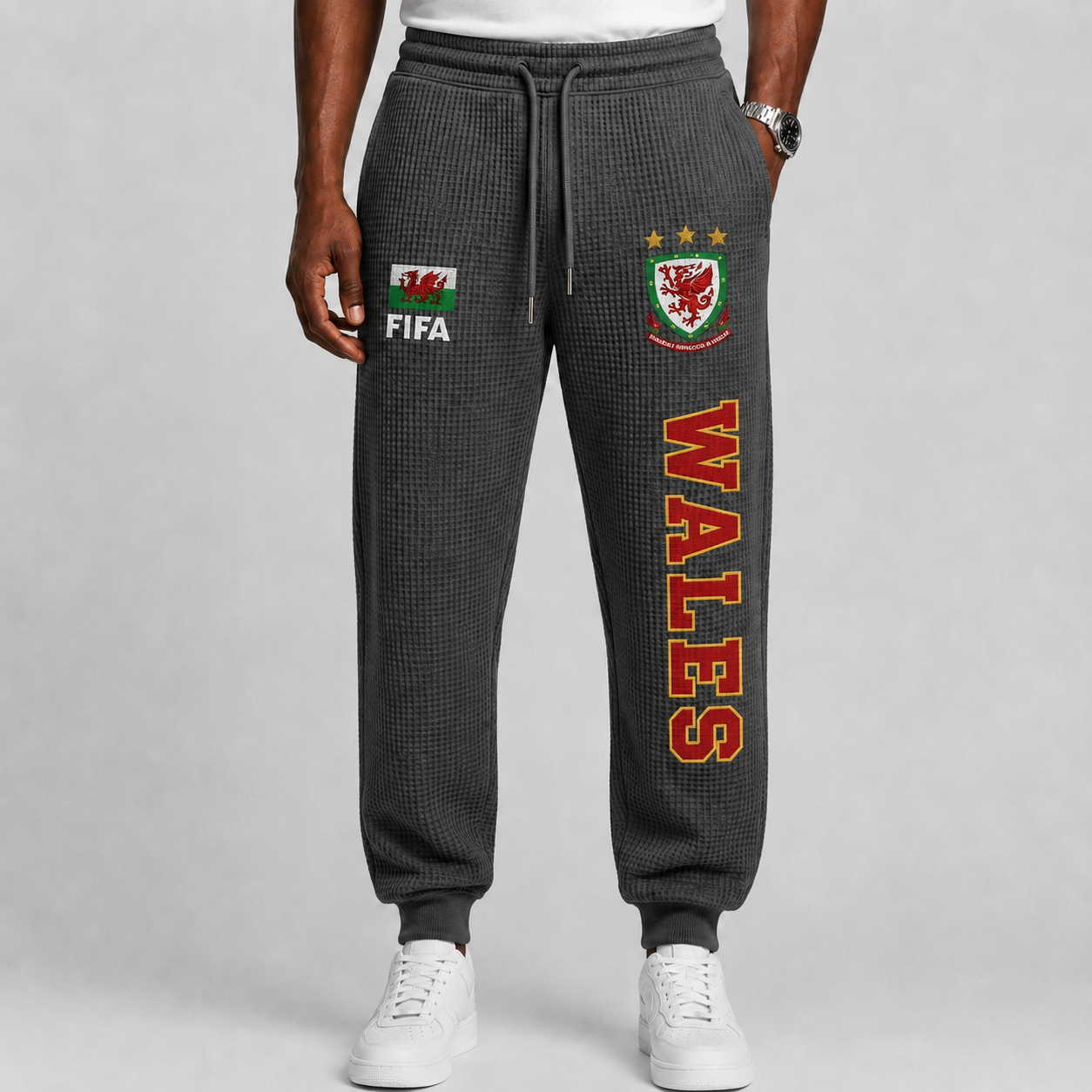 FIFA 2026 Wales Printed Waffle Football Fan Pants
