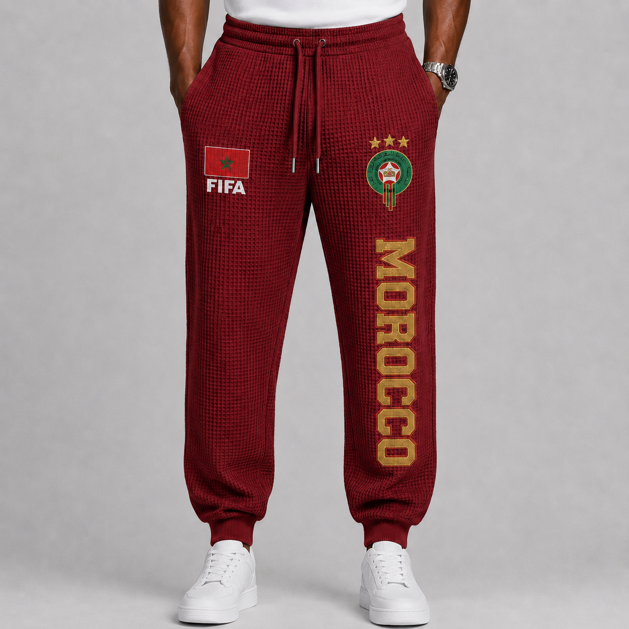 FIFA 2026 Morocco Printed Waffle Football Fan Pants