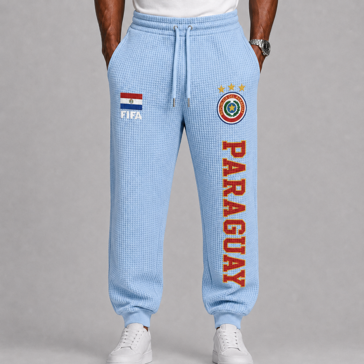 FIFA 2026 Paraguay Printed Waffle Football Fan Pants