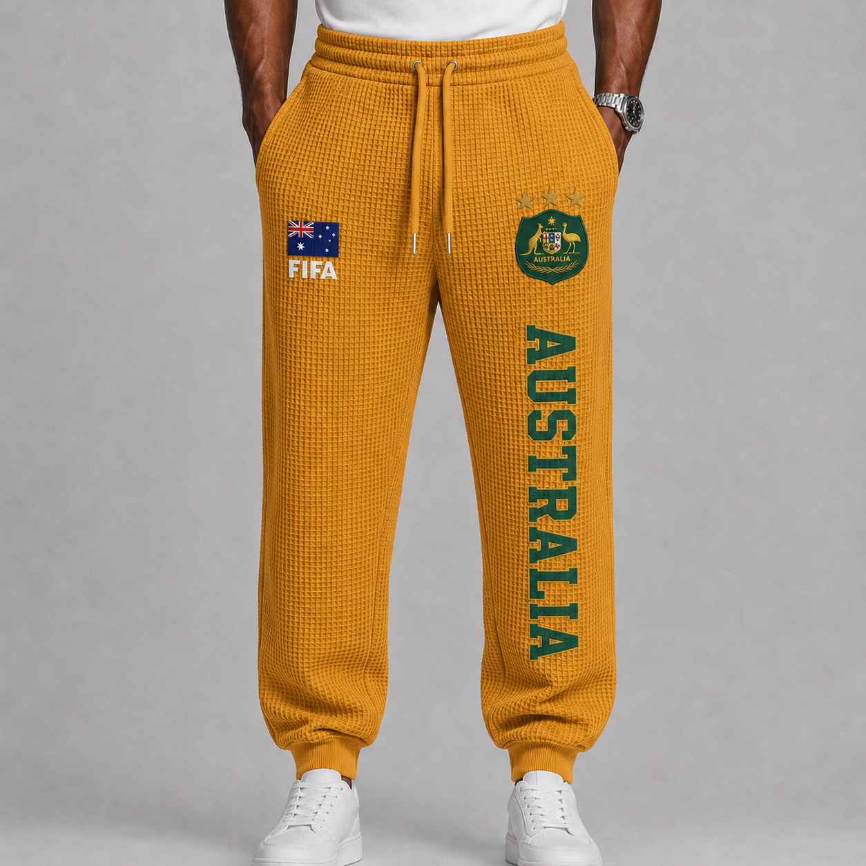 FIFA 2026 Australia Printed Waffle Football Fan Pants