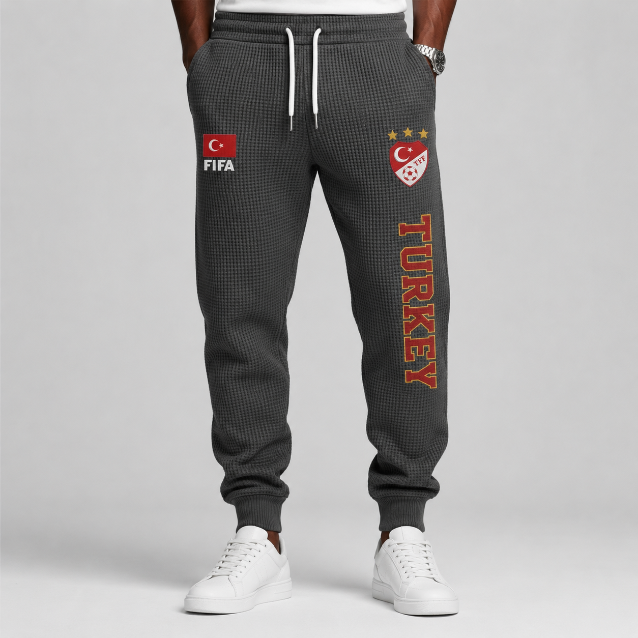 FIFA 2026 Turkey Printed Waffle Football Fan Pants