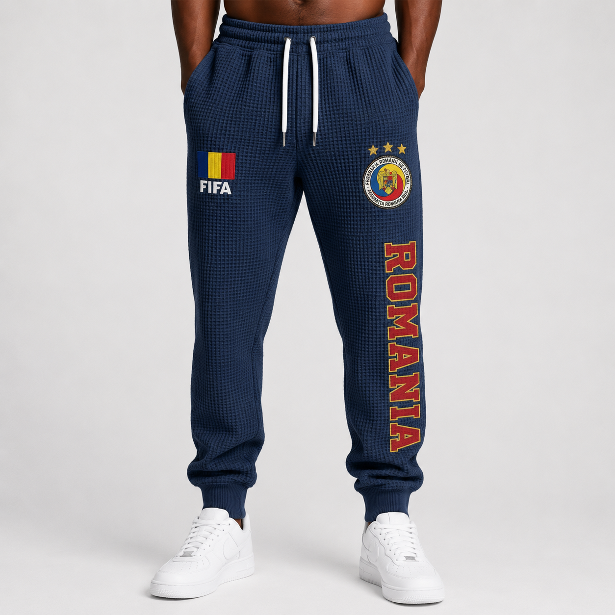 FIFA 2026 Romania Printed Waffle Football Fan Pants