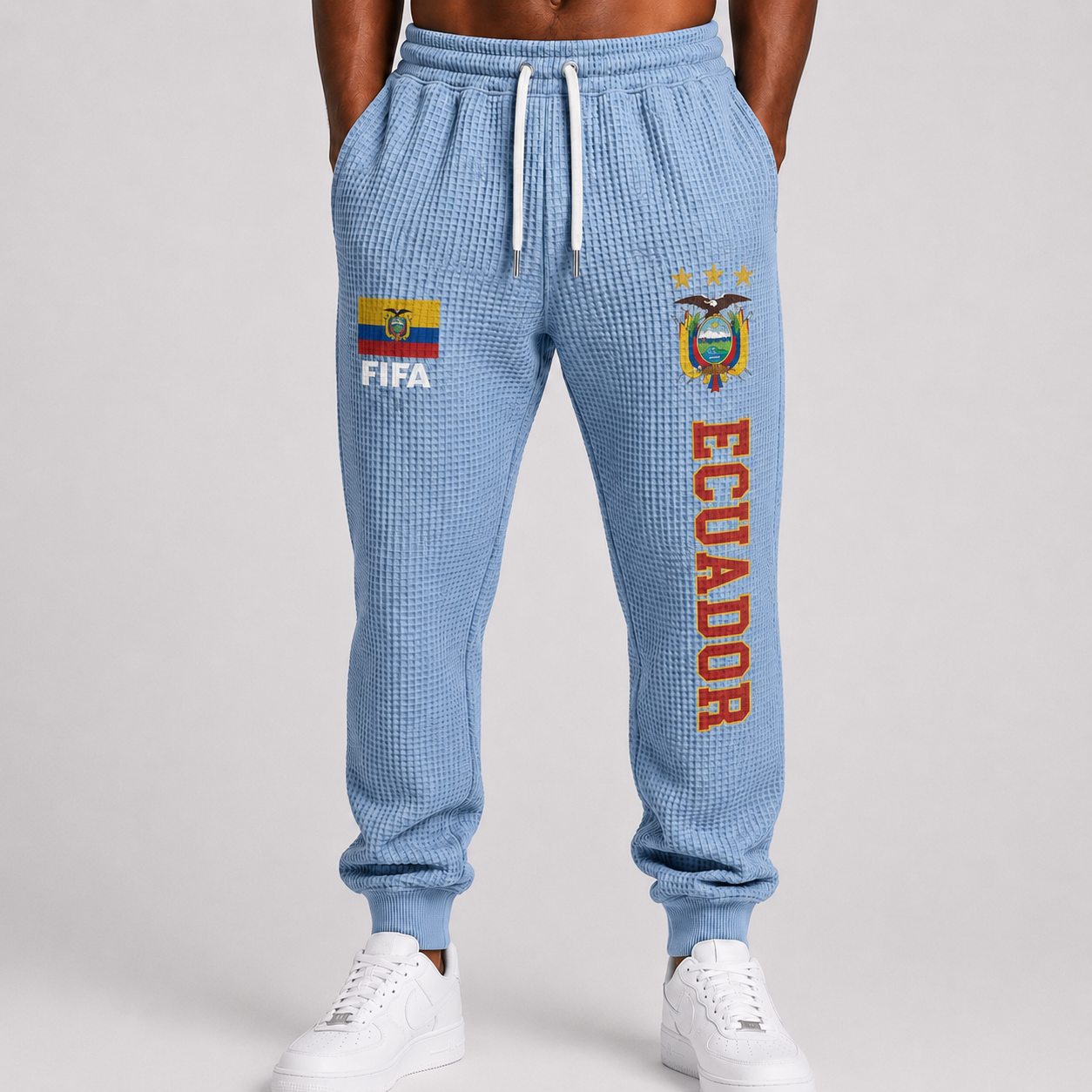 FIFA 2026 Ecuador Printed Waffle Football Fan Pants