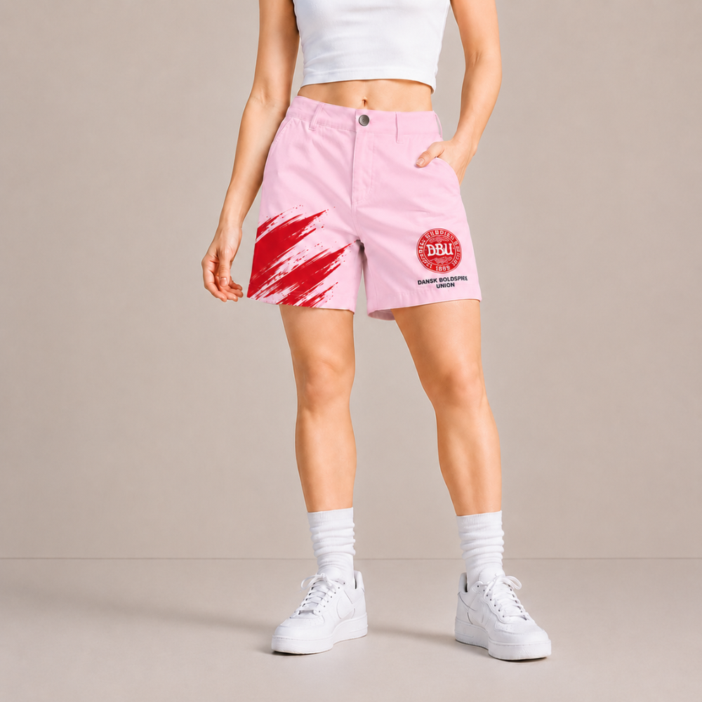 World Cup 2026 Denmark Football Fan Printed Twill Shorts