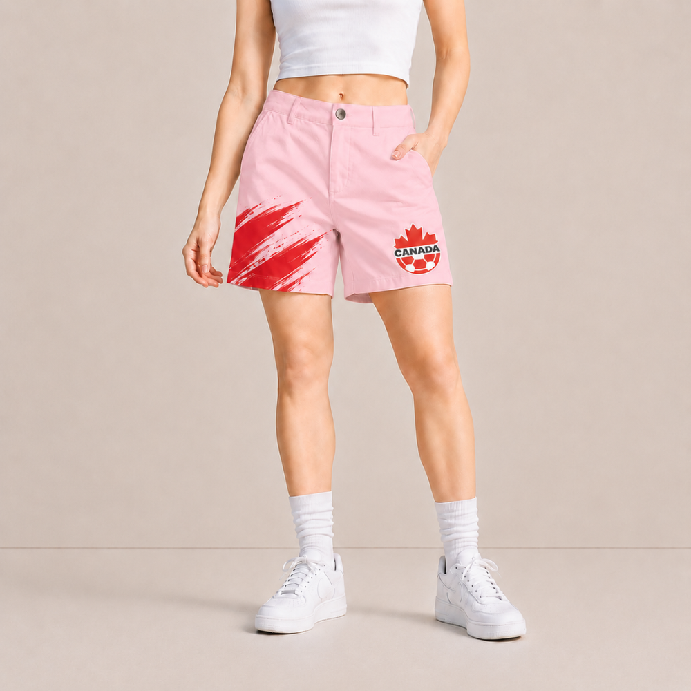 World Cup 2026 Canada Football Fan Printed Twill Shorts