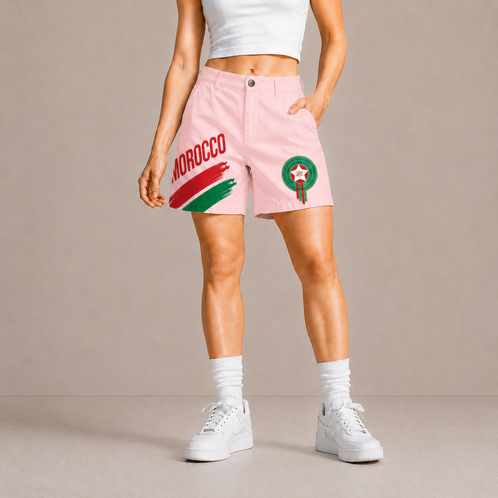 World Cup 2026 Morocco Football Fan Printed Twill Shorts