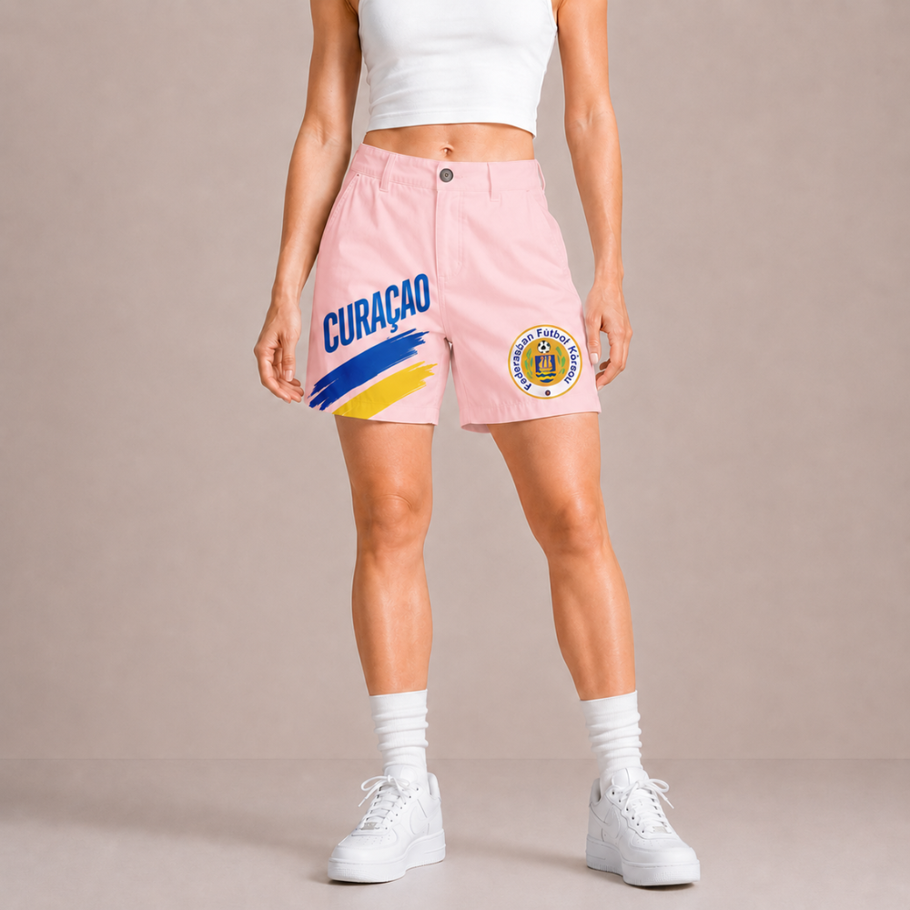 World Cup 2026 Curacao Football Fan Printed Twill Shorts