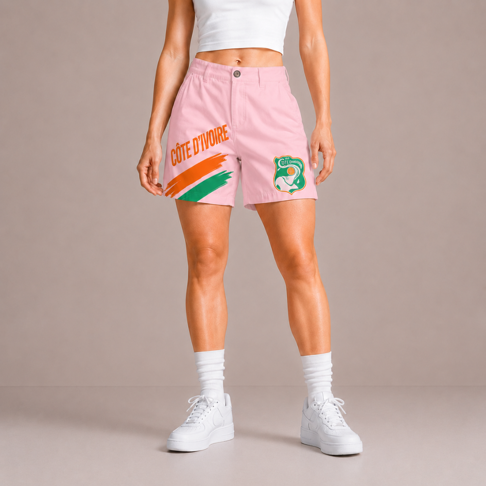 World Cup 2026 Cote d Ivoire Football Fan Printed Twill Shorts
