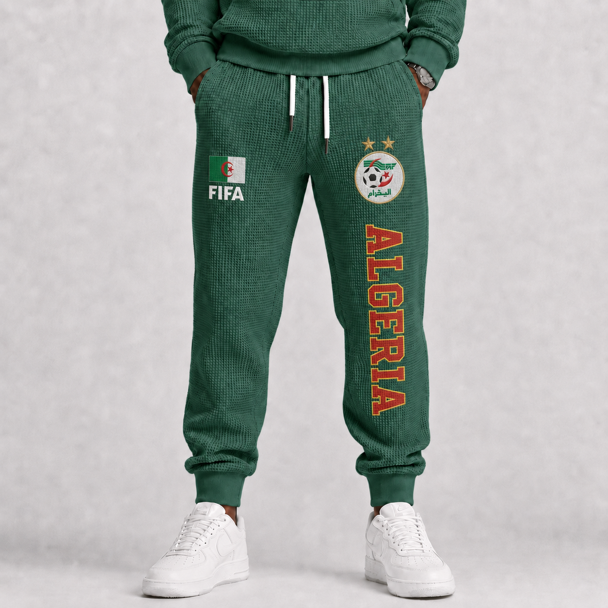 FIFA 2026 Algeria Printed Waffle Football Fan Pants