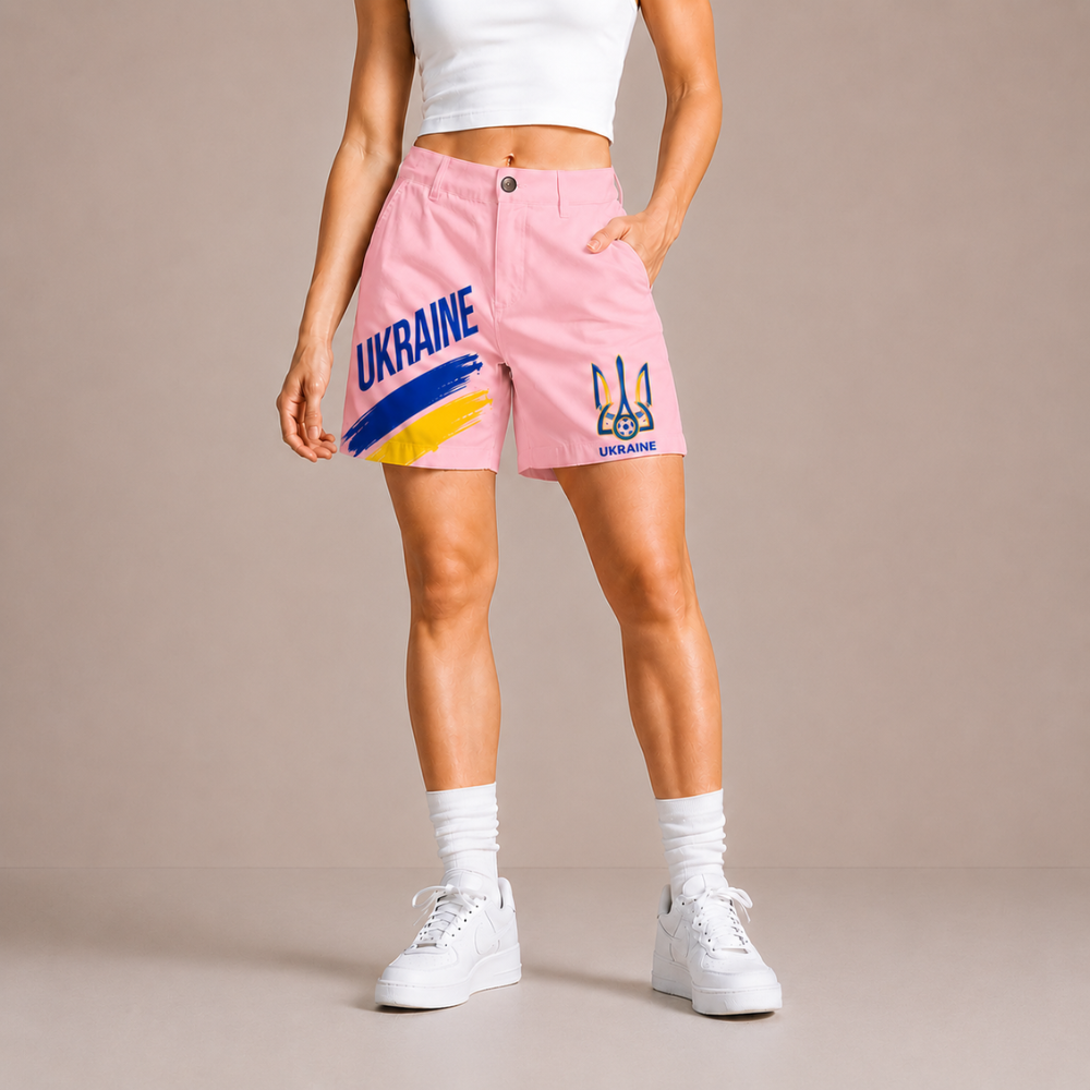 World Cup 2026 Ukraine Football Fan Printed Twill Shorts