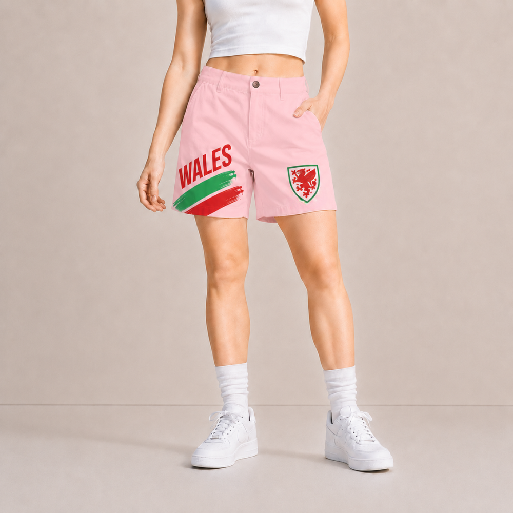 World Cup 2026 Wales Football Fan Printed Twill Shorts