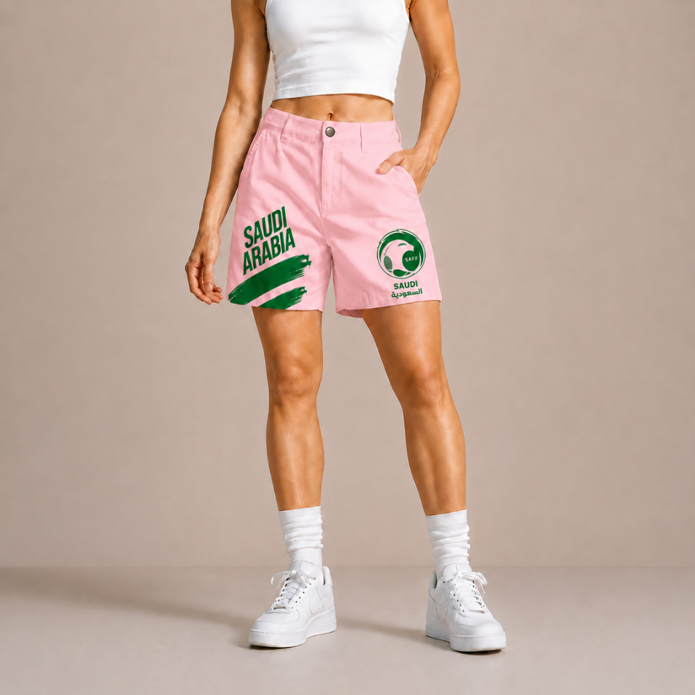 World Cup 2026 Saudi Arabia Football Fan Printed Twill Shorts