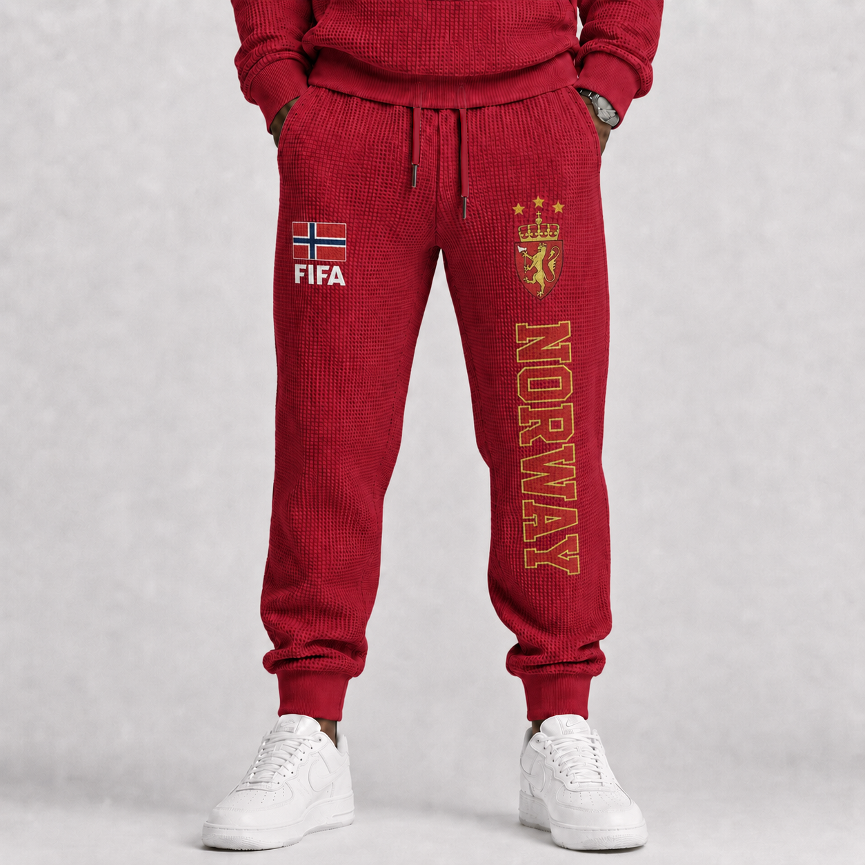 FIFA 2026 Norway Printed Waffle Football Fan Pants