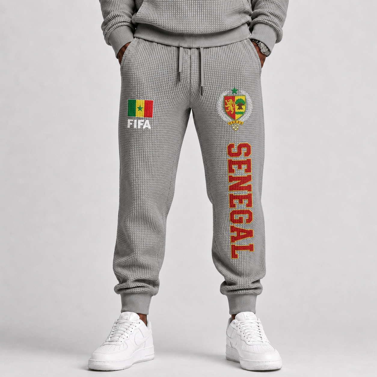 FIFA 2026 Senegal Printed Waffle Football Fan Pants