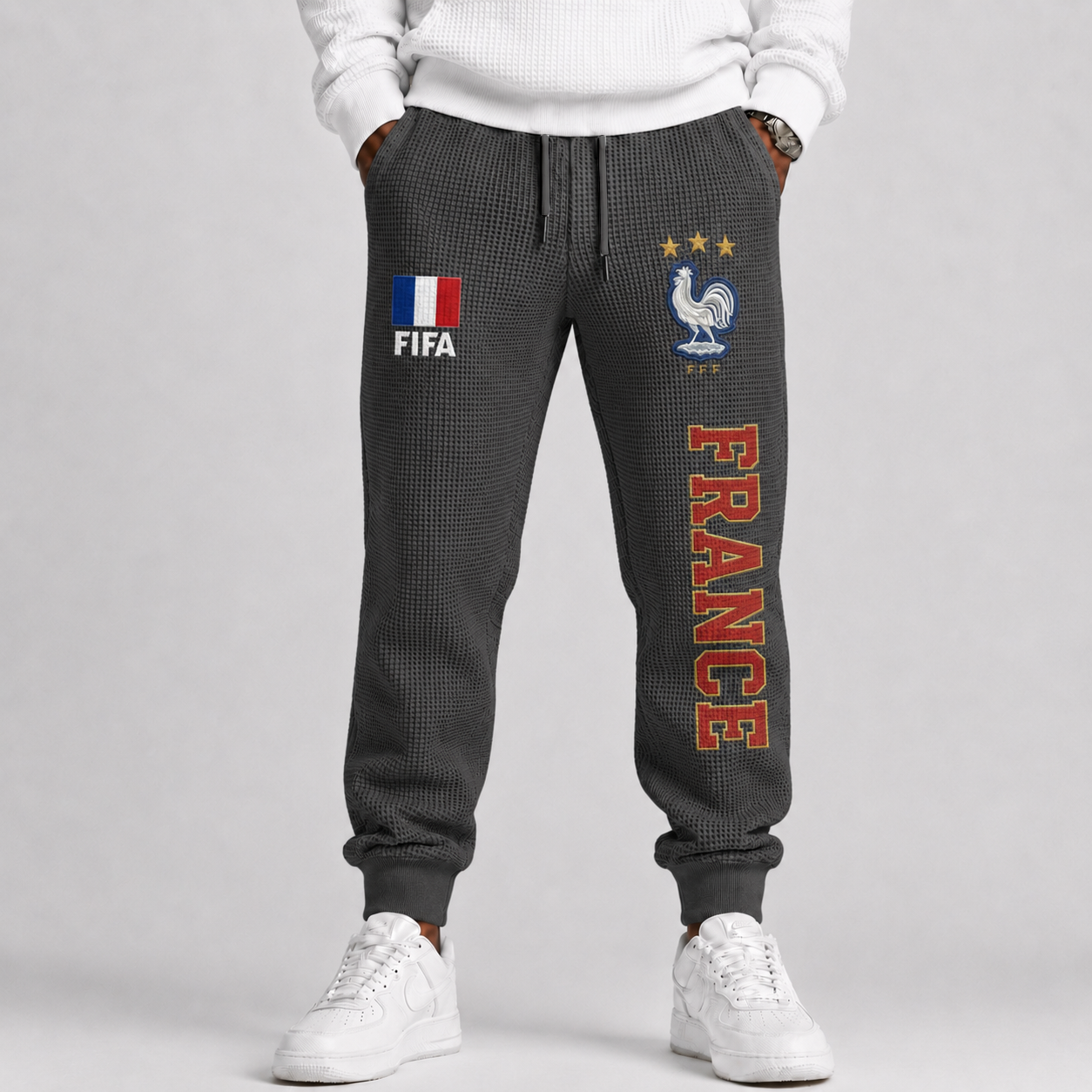 FIFA 2026 France Printed Waffle Football Fan Pants