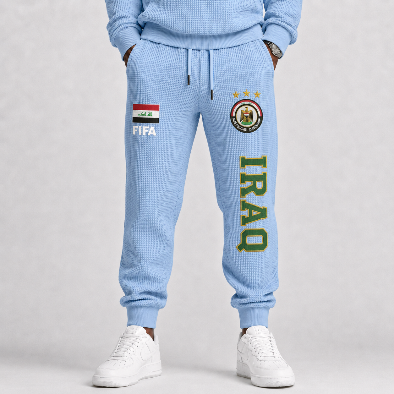 FIFA 2026 Iraq Printed Waffle Football Fan Pants