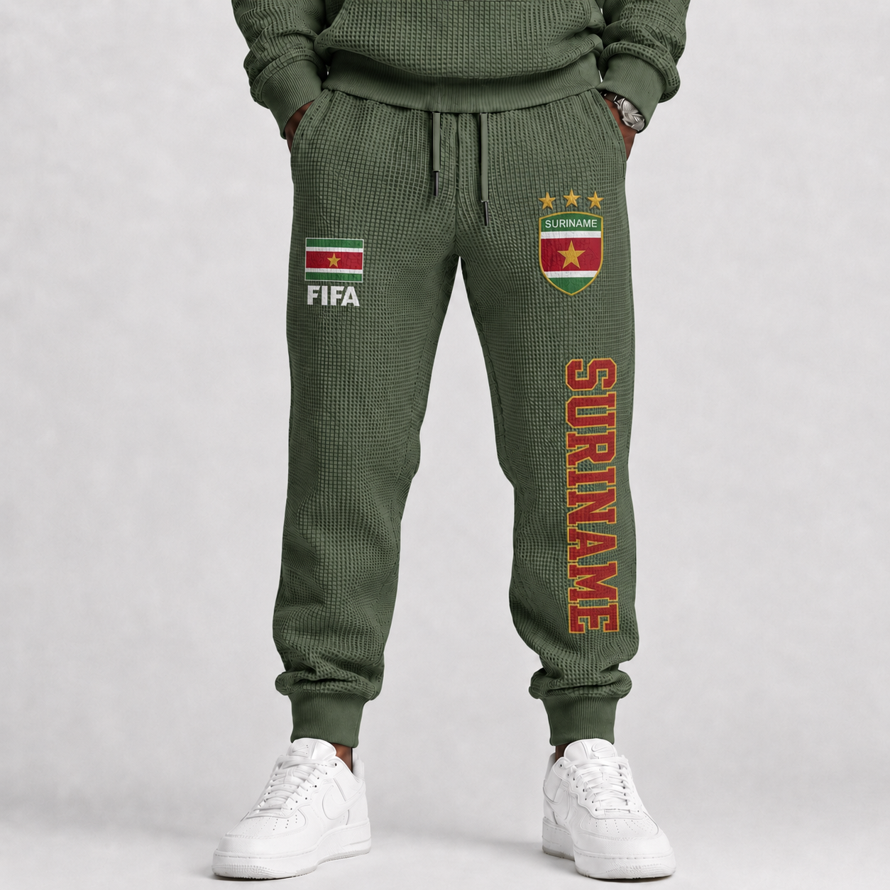 FIFA 2026 Suriname Printed Waffle Football Fan Pants