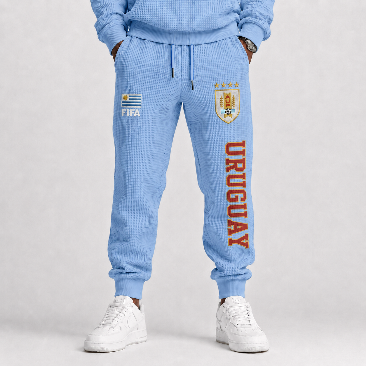 FIFA 2026 Uruguay Printed Waffle Football Fan Pants