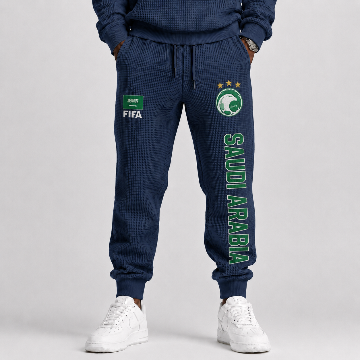 FIFA 2026 Saudi Arabia Printed Waffle Football Fan Pants