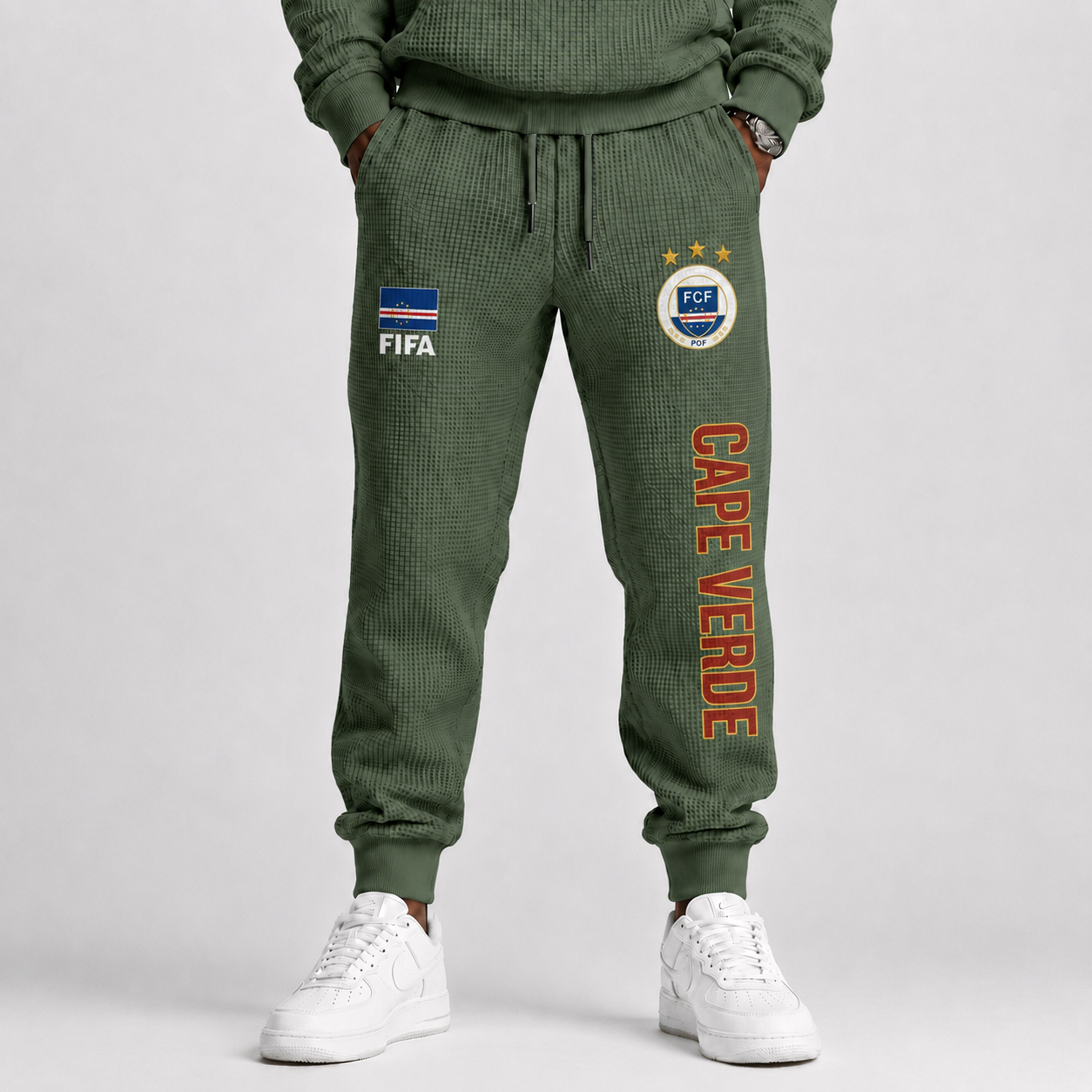 FIFA 2026 Cape Verde Printed Waffle Football Fan Pants
