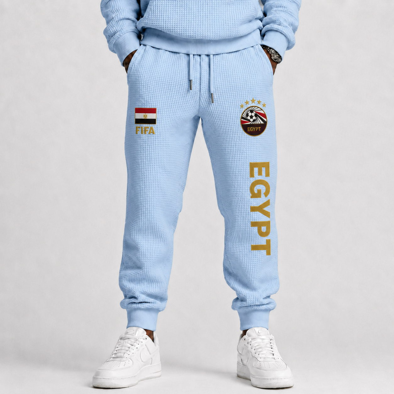FIFA 2026 Egypt Printed Waffle Football Fan Pants
