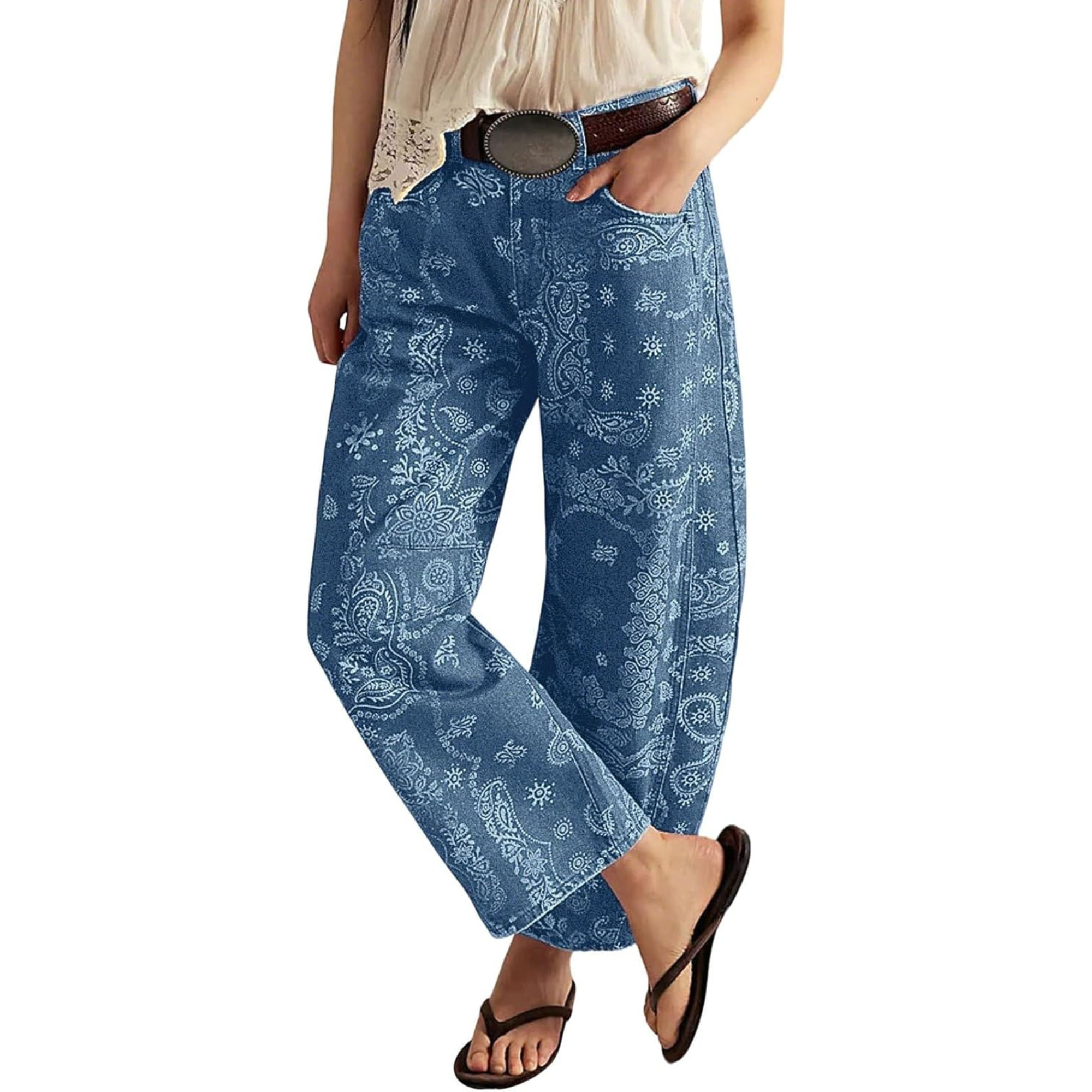 Striped Wide Leg Baggy Barrel Jeans for Women Y2K